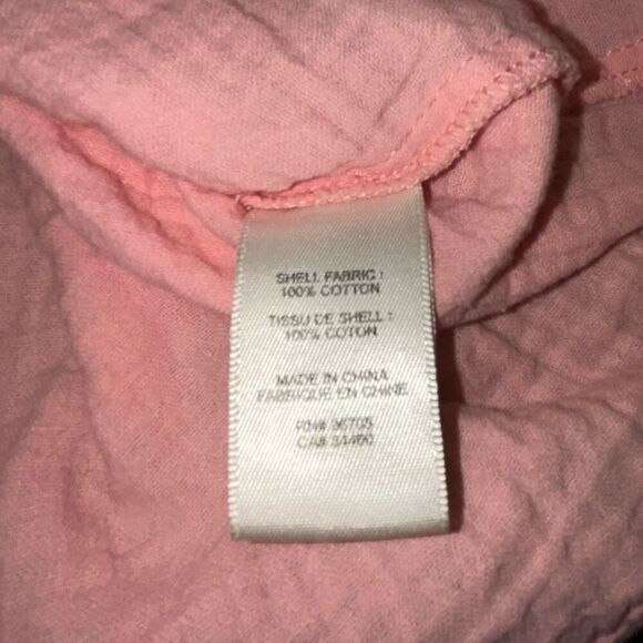 Rebecca Taylor babydoll cropped shirt flutter sleeves gauze like material pink s - Picture 4 of 7